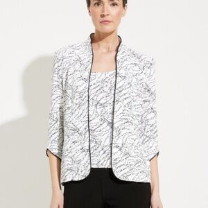 🌻NEW w/tags Alex Evenings Textured Mandarin Neck Glitter 2-Piece Top Set Size S